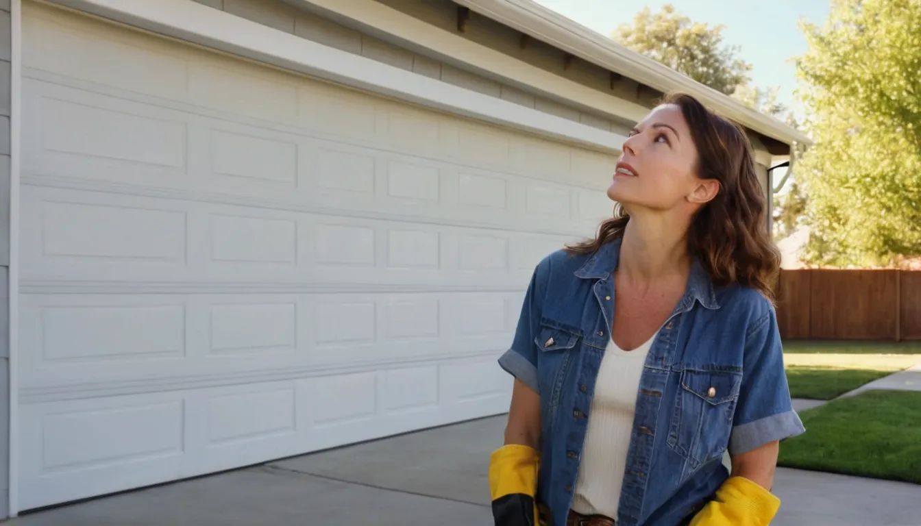 A homeowner checking a garage door on a ranch-style home in Olathe